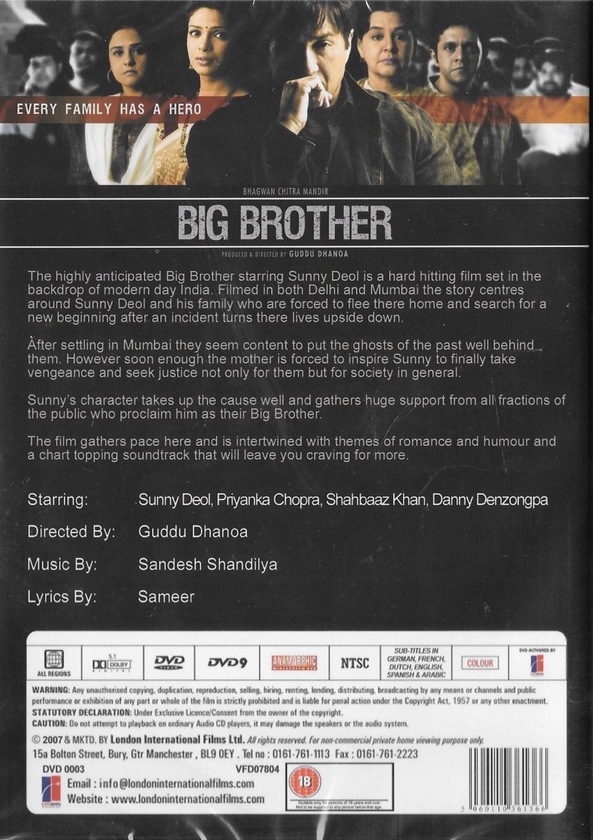 BIG BROTHER SUNNY DEOL PRIYANKA CHOPRA DANNY DENZONGPA NEW