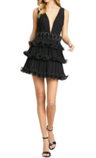 Ieena For Mac Duggal Floral Ruffle Tiered Cocktail Minidress  LK 1154 A 