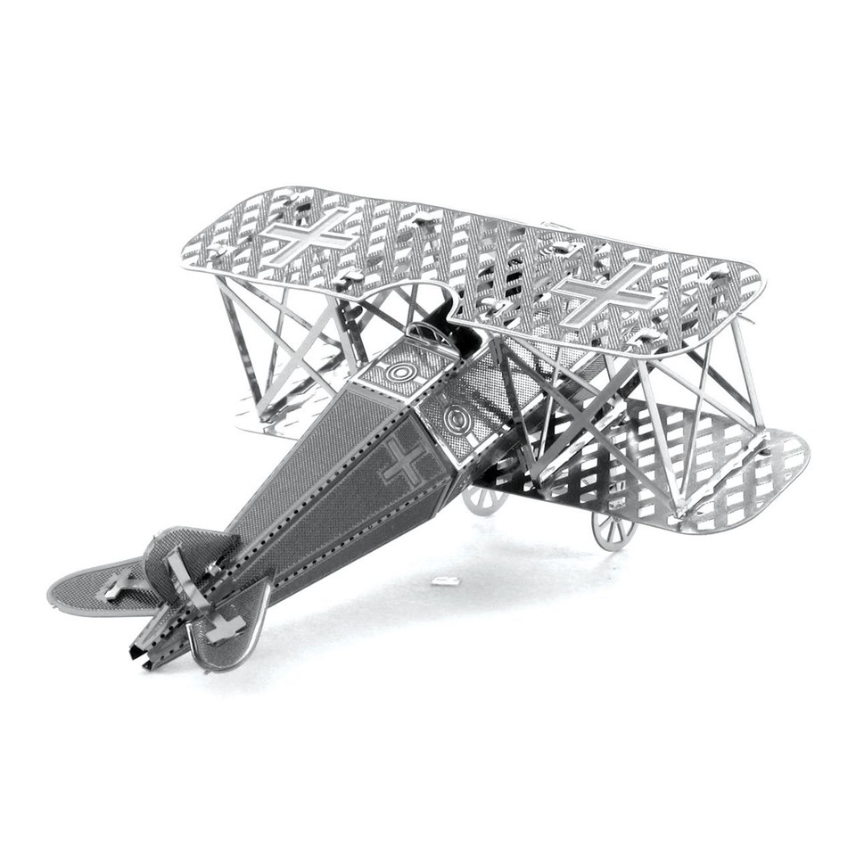 Kit 3 Modellini Metallici Da Assemblaggio - Wright Brothers, Fokker D-VII, De Havilland Tiger Moth - Foto 2
