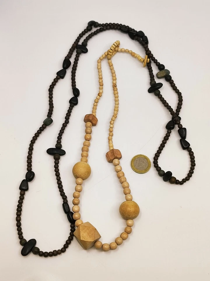 10 x Holzkette - Neu - Natur Farben / Kette Sammlung Konvolut Schmuck Auflösung - Bild 2 von 4