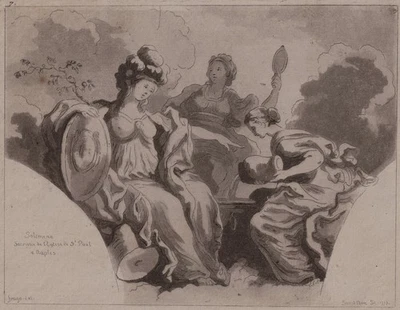 SAINT-NON, FRAGONARD, `GIUSTIZIA, RELIGIO + SINCERITÀ´ SOLIMENA, AQUATINTA 1773 - Bild 1 von 3