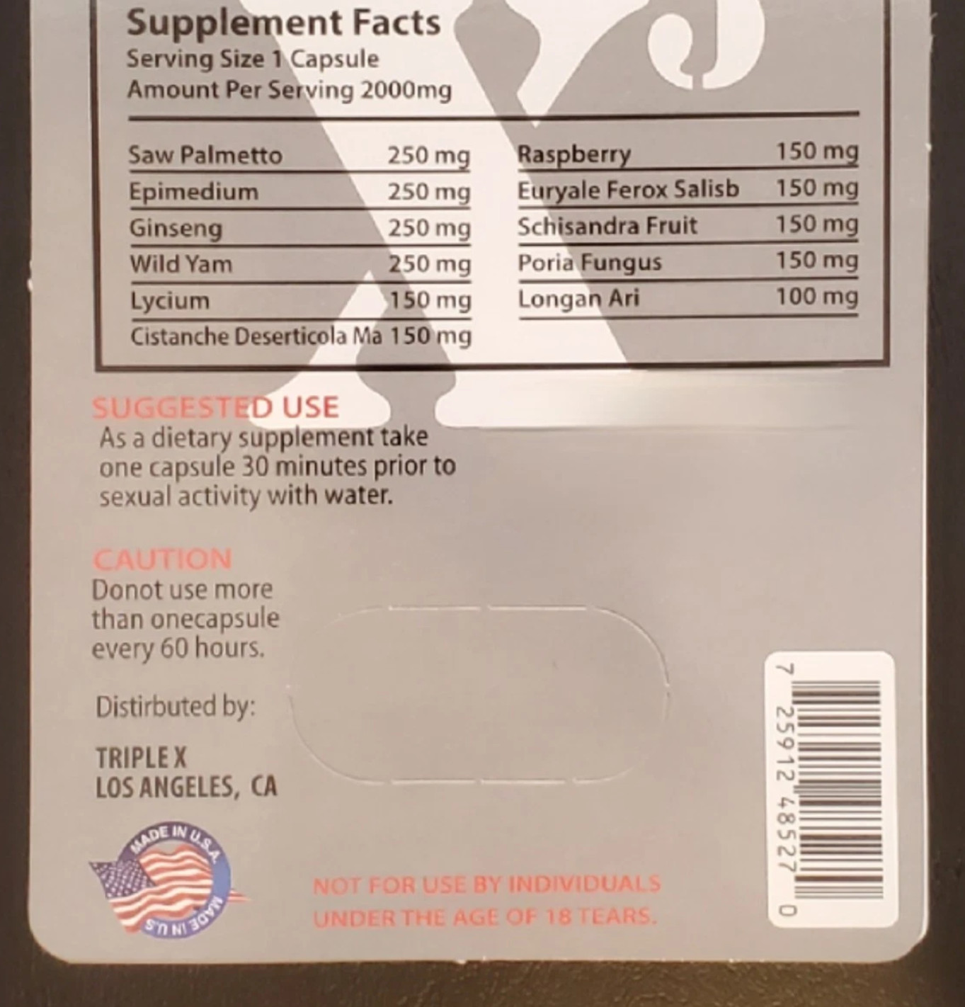 (6 pills +$20 BONUS Kinky Kong!) X Gold Male supplement natural enhancement