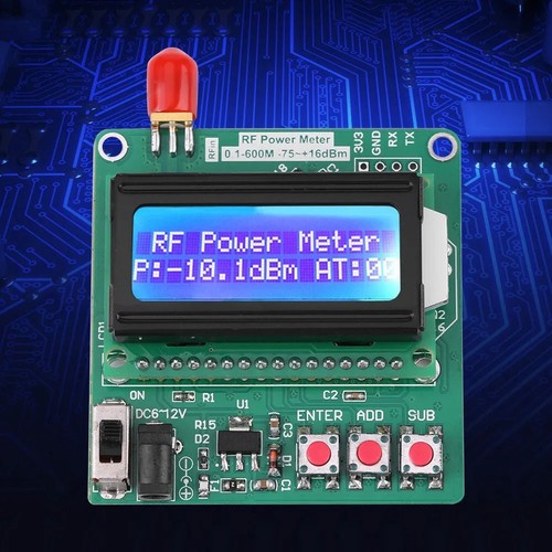 Compteur De Puissance RF AD8362 - Plage Dynamique 65dB, 50Hz à 3.8GHz, Détecteur Logarithmique Aluminium