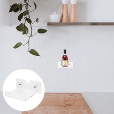 No Nails Acrylic Floating Shelf Wall Mount Rack For Bathroom Kitchen Storage Use