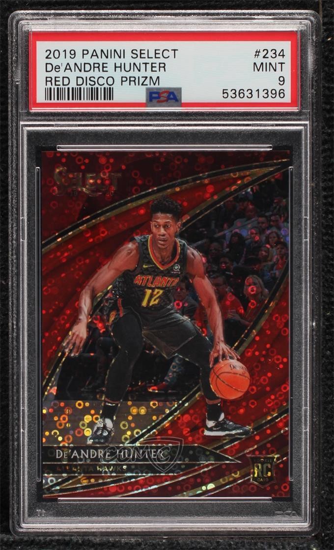 2019-20 Select Courtside Hybrid Red Disco Prizm 33/49 De'Andre Hunter PSA 9 7k1