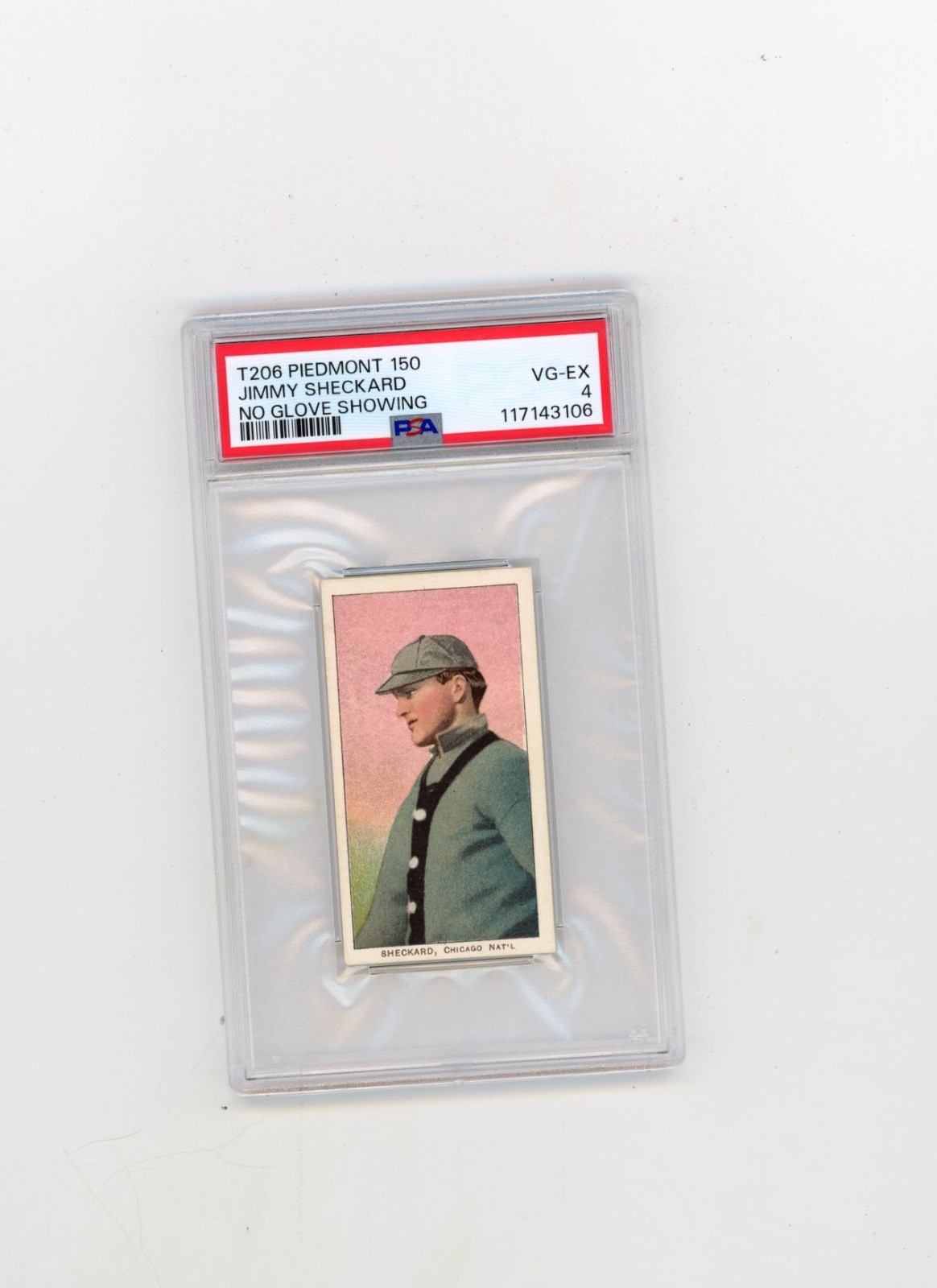 1909–11 T206 PSA 4+++ Jimmy Sheckard (No Glove Showing) Piedmont 150 BEAUTIFUL!