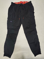 koi Women s Black Scrub Pants Jogger Drawstring Multiple Pockets Size M