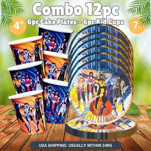 MORTAL KOMBAT cup plate birthday party supplies favor centerpiece decoration