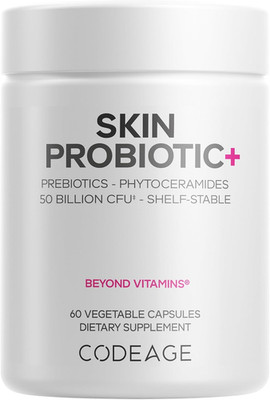 Skin Probiotics + Prebiotics - Skin Care Routine Supplement - 50 Billion CFU - A