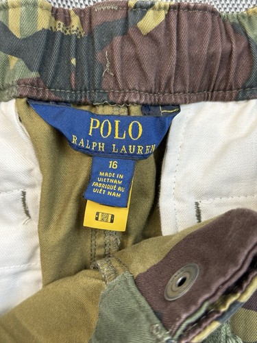 Polo Ralph Lauren Boy's Youth 16 Camo Cargo Pants Cotton 28X28 Elastic Waist - Picture 5 of 6