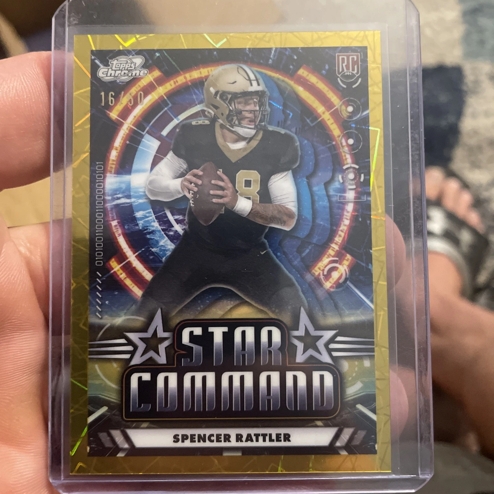 Spencer Rattler Topps Cosmic Chrome Star Command #SC19 Gold Interstellar