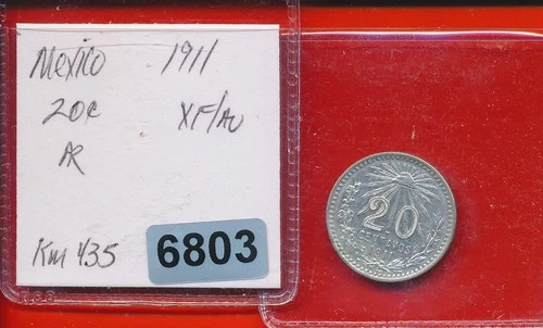 1911 Mexico 20 Centavos Silver — photo from the most recent tracked eBay sale