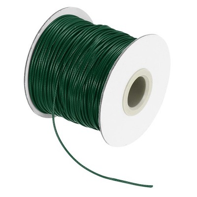 Waxed Cord 1mm Waxed Thread 87 Yard Wax String Leather Cord (Dark Green)