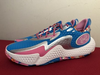 Under Armour Spawn 5 LE Basketball Shoes Blue Pink 3026758-400 Size 16 NEW
