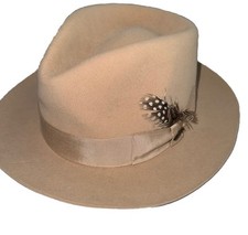 Scala Classico Men's Crushable Outback Hat Tan XL 100 Fine Fur Felt Handmade