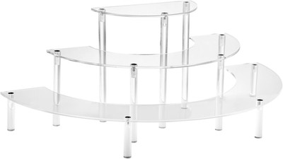 HENABLE Acrylic Display Riser - 3 Tier Clear Cupcake Stand, Perfume Organizer, H