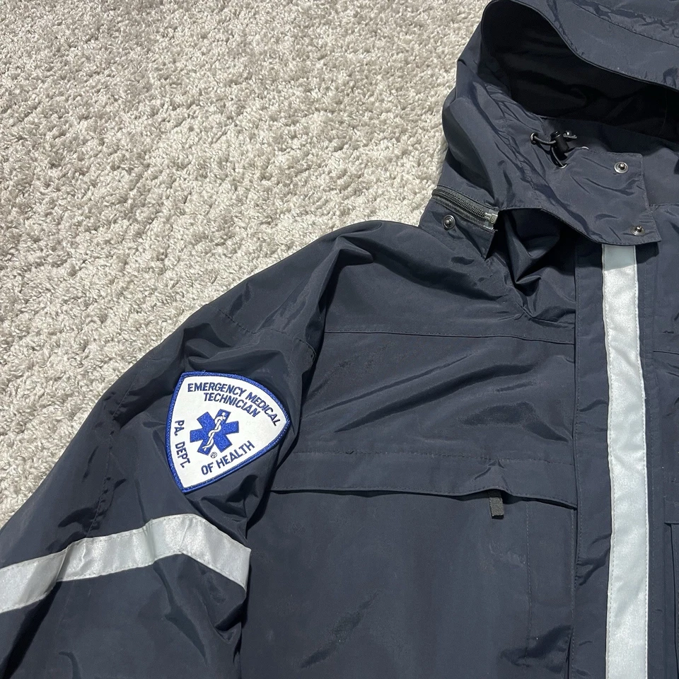 5.11 TACTICAL JACKET Parka All Weather NAVY Blue Large Zip Hood EMS Responder - Image 2 of 4