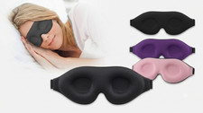3D Travel Silk Eye Mask   Soft Padded Sleeping Blindfold for Rest  Relaxation