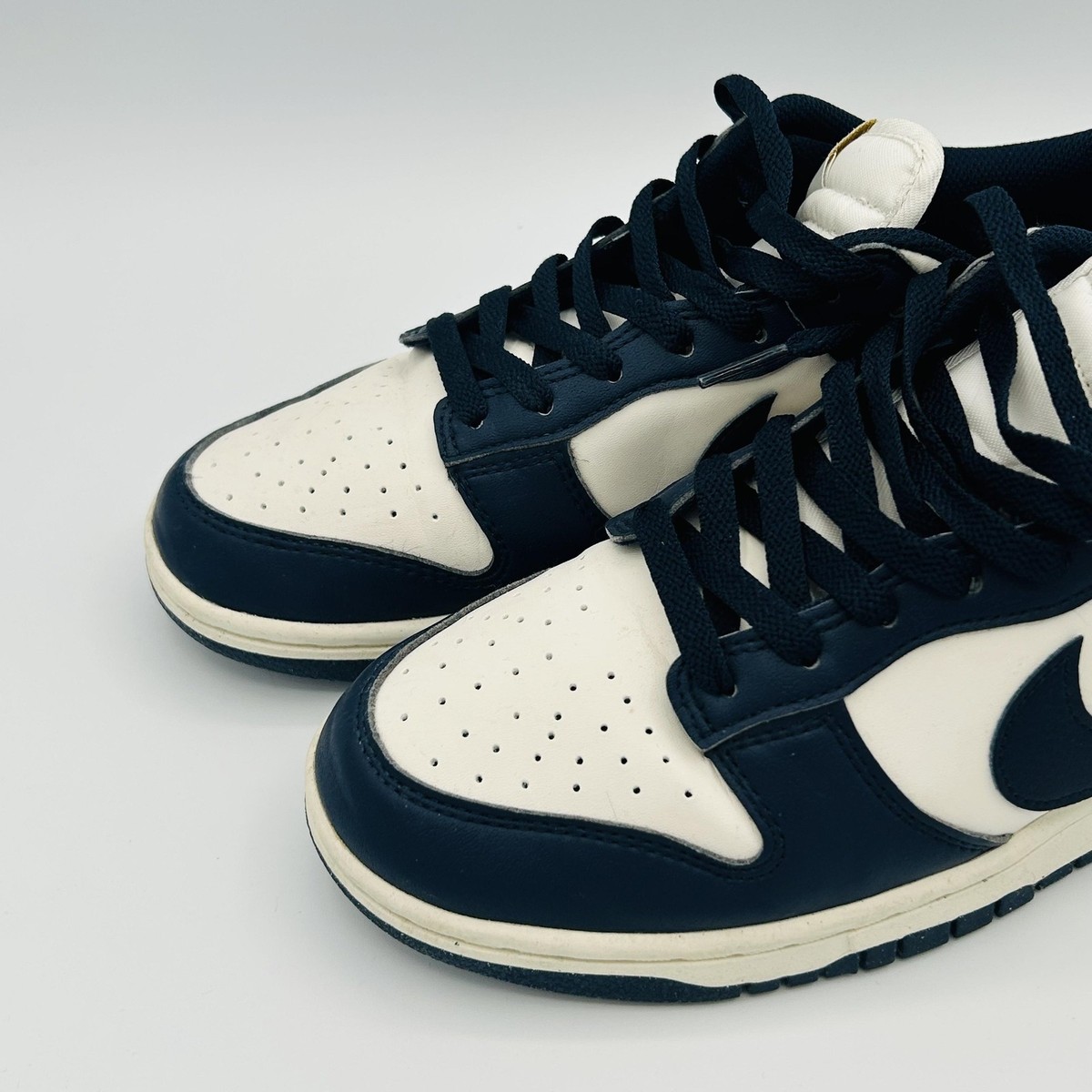 Nike Dunk Low Retro Shoes Womens Size 10 White Navy Leather