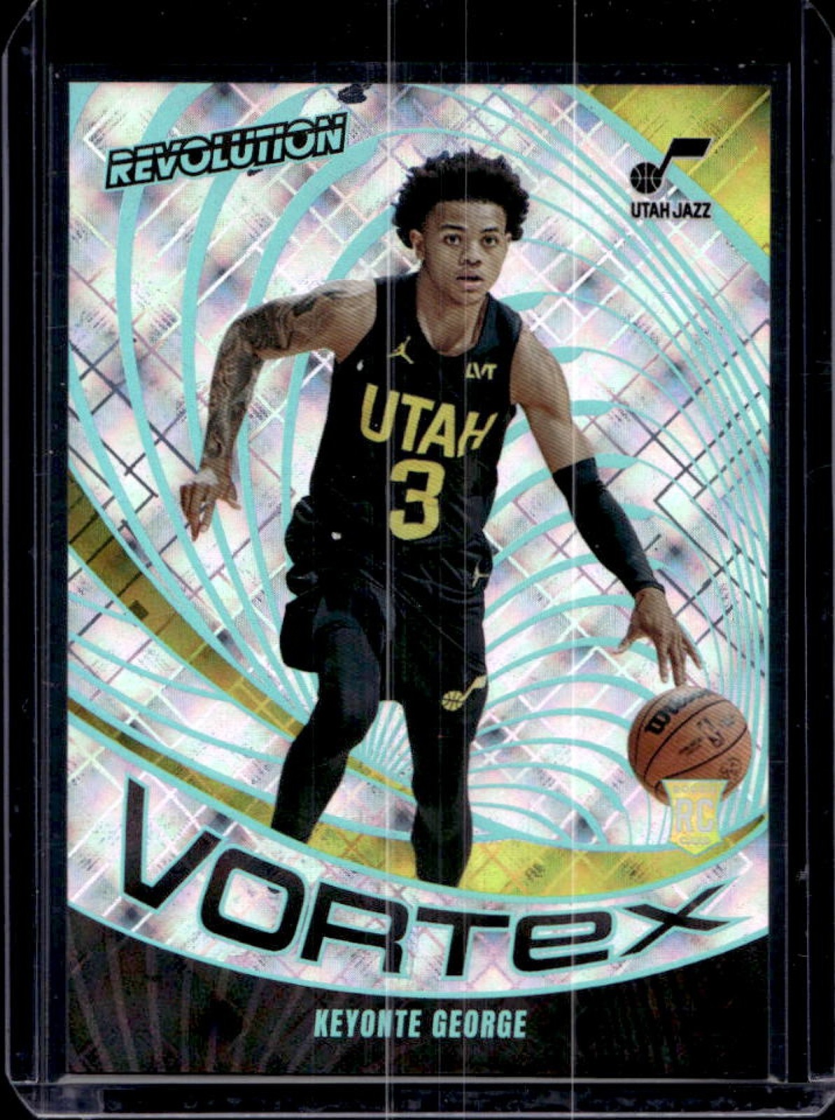 2023-24 Panini Revolution Keyonte George Vortex Cosmic Rookie RC #/99 Jazz