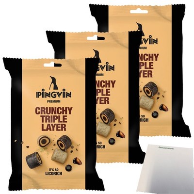 Toms Pingvin Lakritz Crunchy Triple Layer 3er Pack 3x90g Packung usy Block