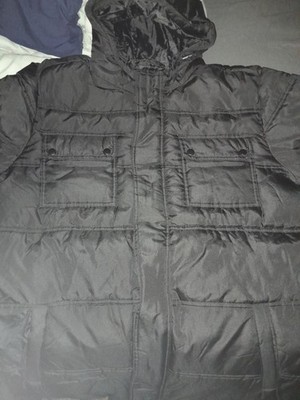 Quilted Puffer Coat with Hood, xl