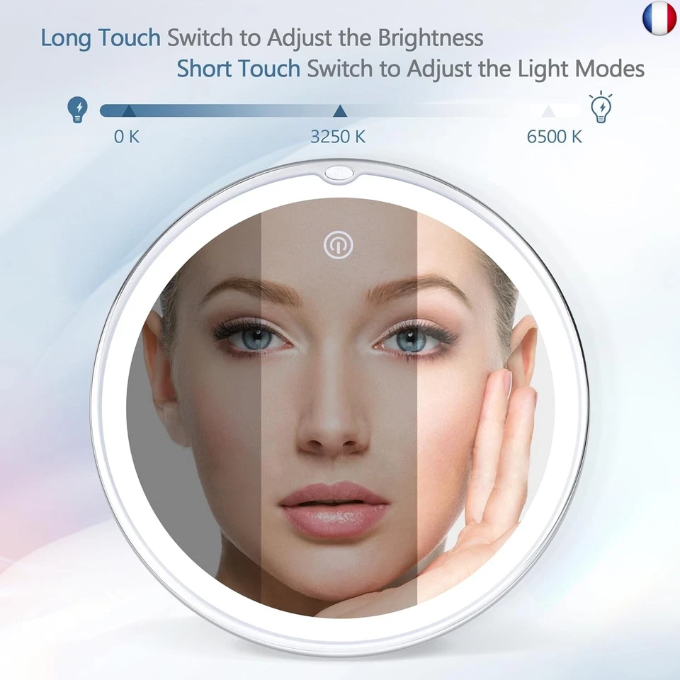 MIYADIVA Miroir grossissant avec lumière 30X, Miroir de Maquillage grossissant - Photo 4/4