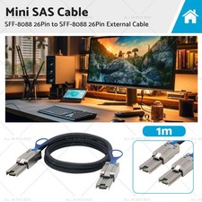 Mini SAS SFF-8088 26Pin to SFF-8088 External Cable 1M Suitable for Server