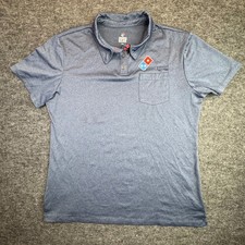 Domino's Gear Polo Shirt Mens Large Blue Short Sleeve Performance Uniform Logo