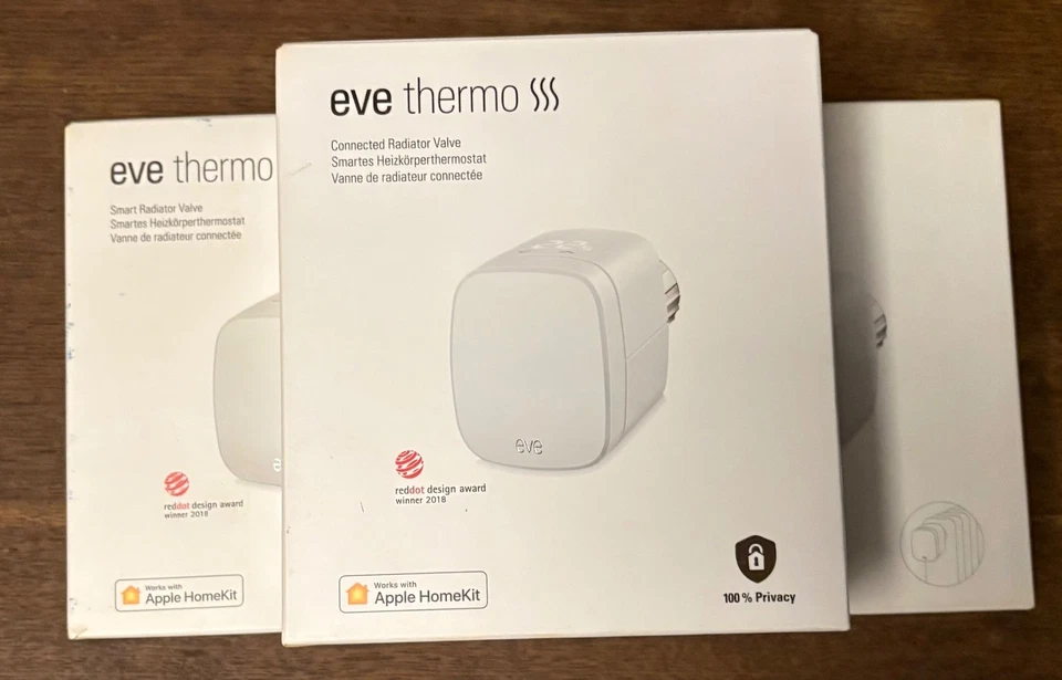3 x Eve Thermo - Apple HomeKit - Weiß (20EBH1701) Heizkörperthermostat