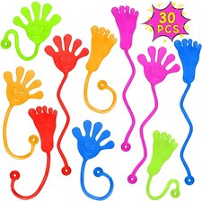Sticky Hands Bulk 30 PCS Party Favors for Kids 4-8,8-12 Year Stretchy Rainbow