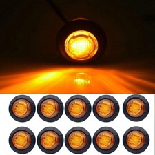 10X LED SIDE MARKER LIGHTS INDICATOR RUBBER LAMP TRAILER TRUCK 12V OUTLINE Amber