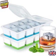 Silicone Ice Molds - Flexible Ice Cube Tray for Whiskey and Cocktails - 12 Cubes