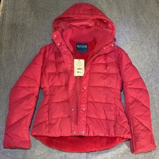 Bitten By Sarah Jessica Parker Women Red Hooded Puffer Jacket Medium