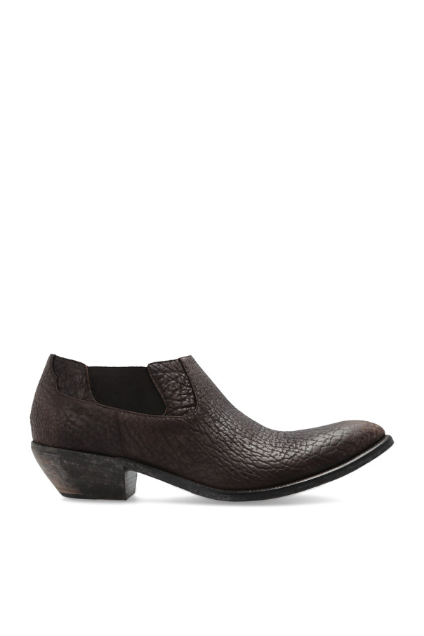 Versace - Men - Leather heeled ankle boots - Brown 242690₽