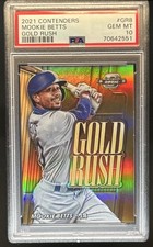 2021 Panini Contenders Mookie Betts Gold Rush #GR8 Dodgers PSA 10 GEM MINT