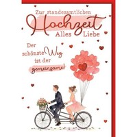Hochzeit GlüCkwunschkarte Mit Umschlag Zur Standesamtlichen Hochzeit Tandem Der