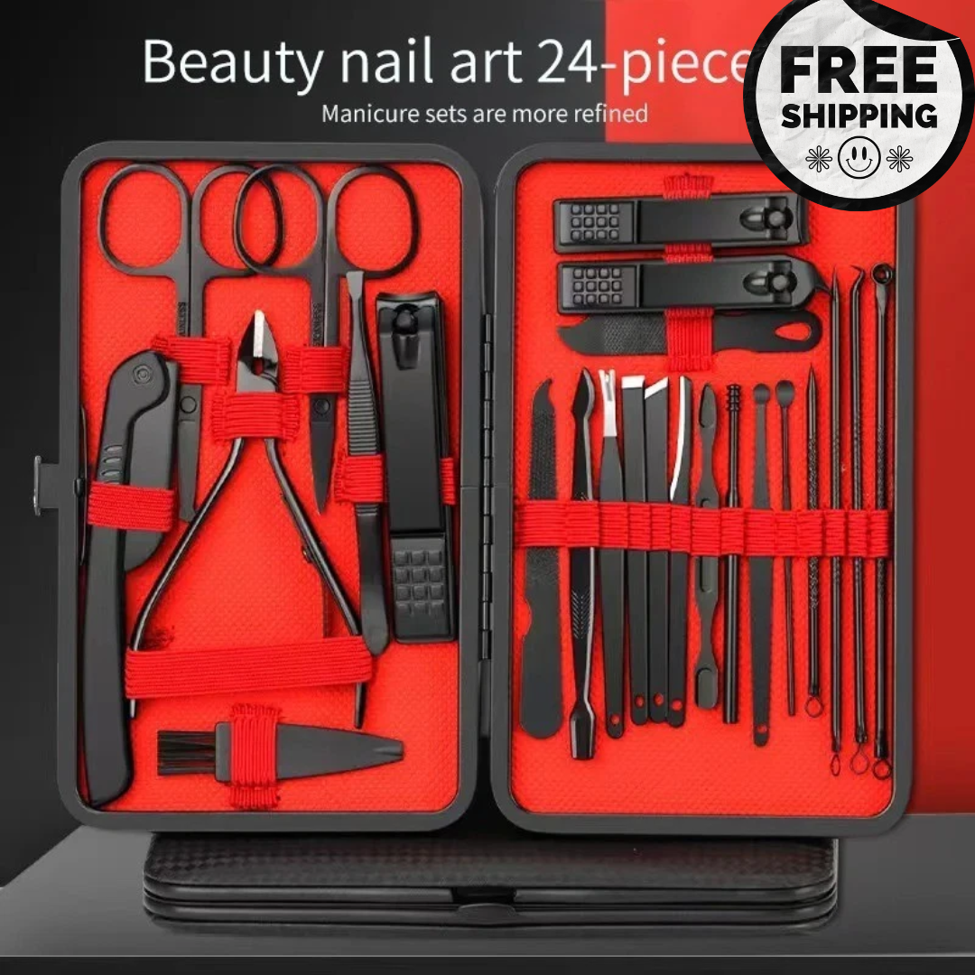 Women-Men Manicure Pedicure Set Finger Toe Nail-Clippers Scissors Grooming Kit