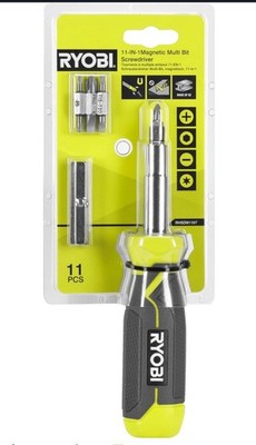 Ryobi RHSDM1101 11-in-1 Mehrzweck-Schraubendreher ergonomischer Griff Bit-Set