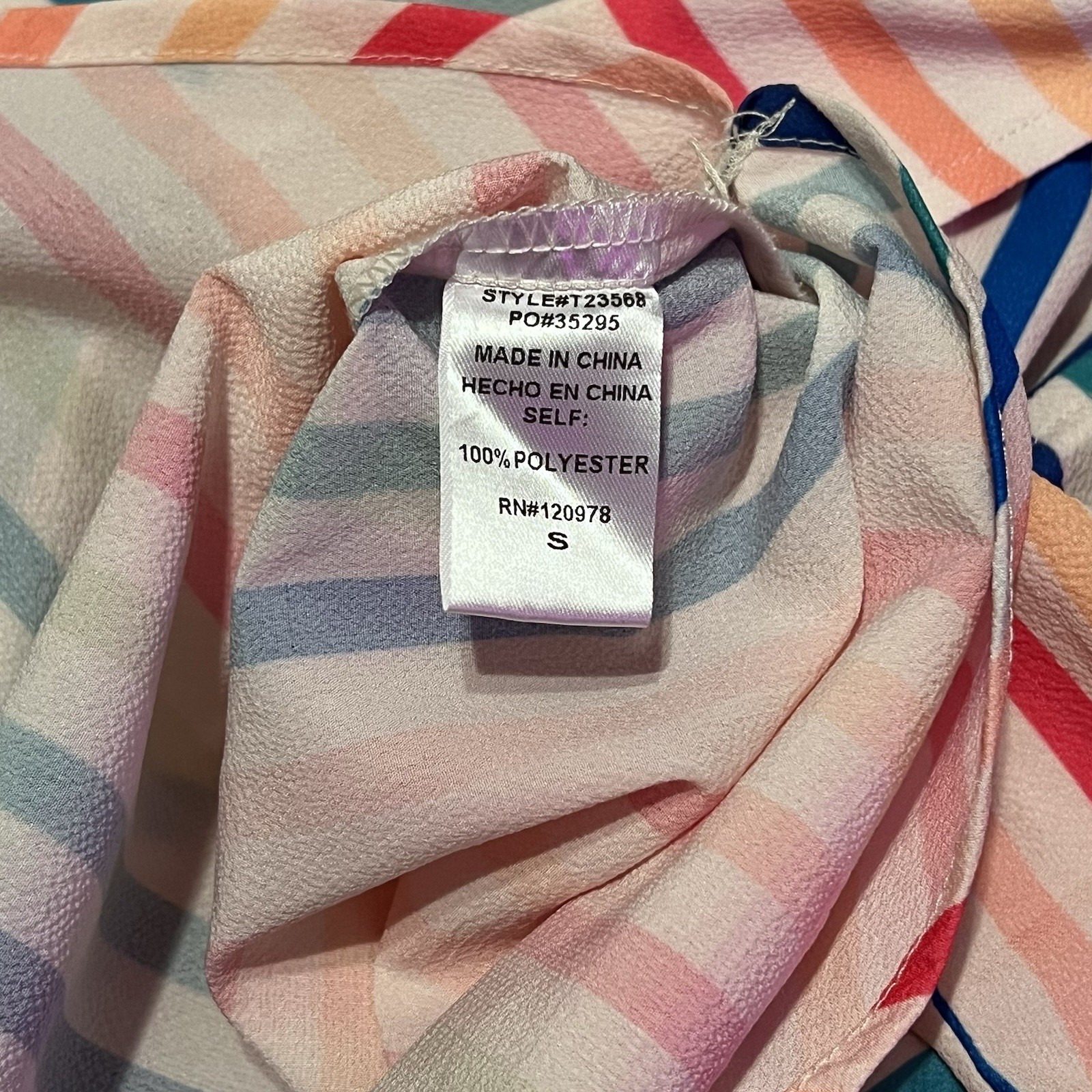 Entro Multicolor Striped Collared Button-Up 100% … - image 4