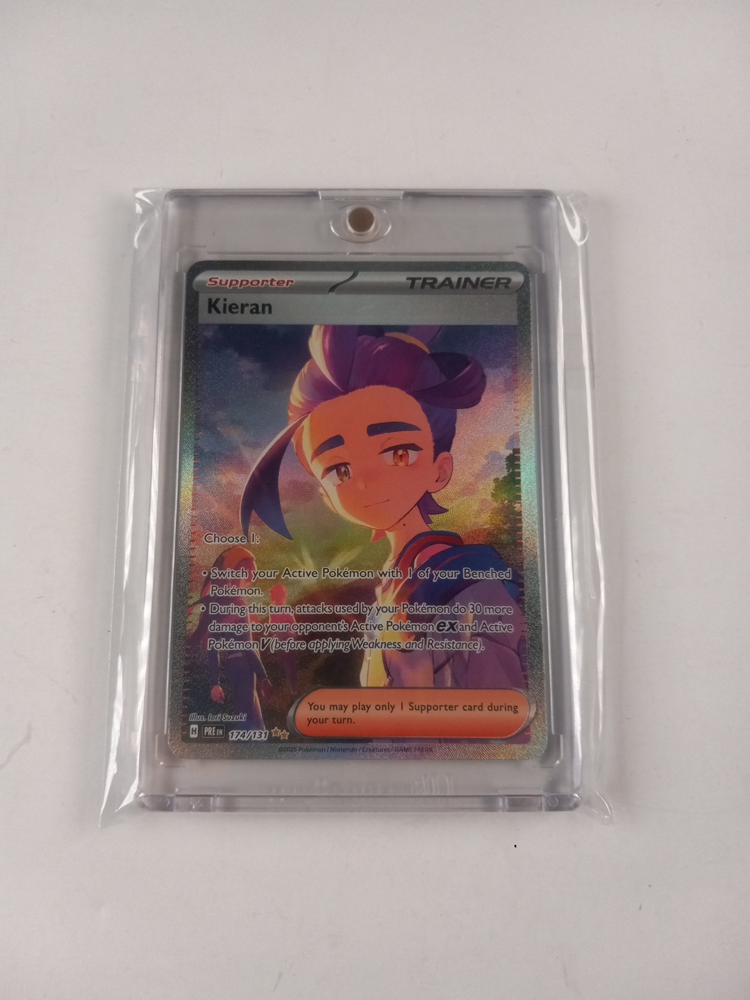 2025 Pokemon Scarlet & Violet Prismatic Evolutions Kieran 174/131 NM