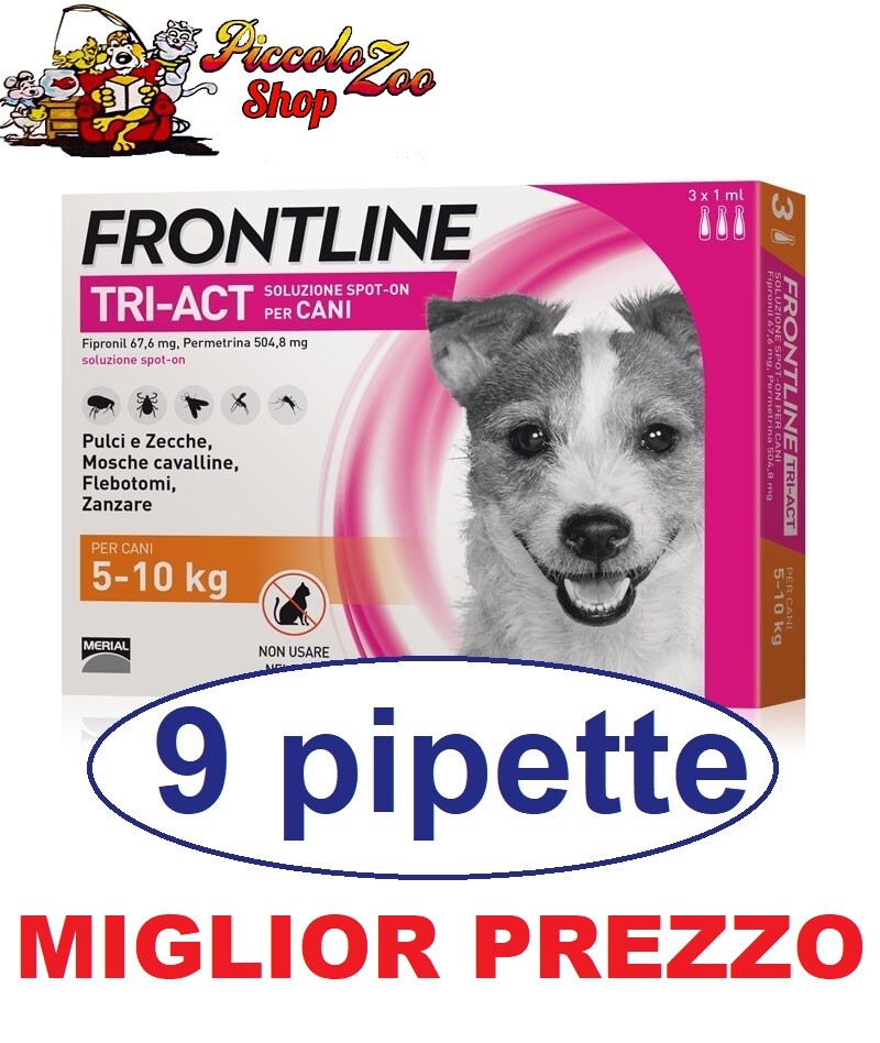 Frontline TRI-ACT Cani Piccola Taglia 5-10kg - 9 Dosaggi - Scad. 2027