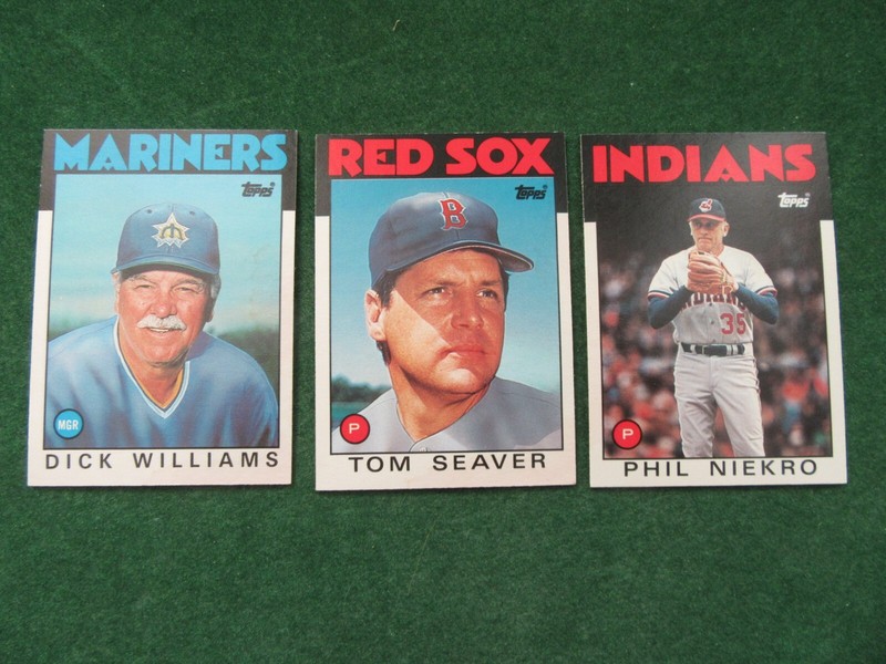 1986 Topps Traded CardsSeaver #101T Williams 124T & Niekro 77T NR-MINT or Better