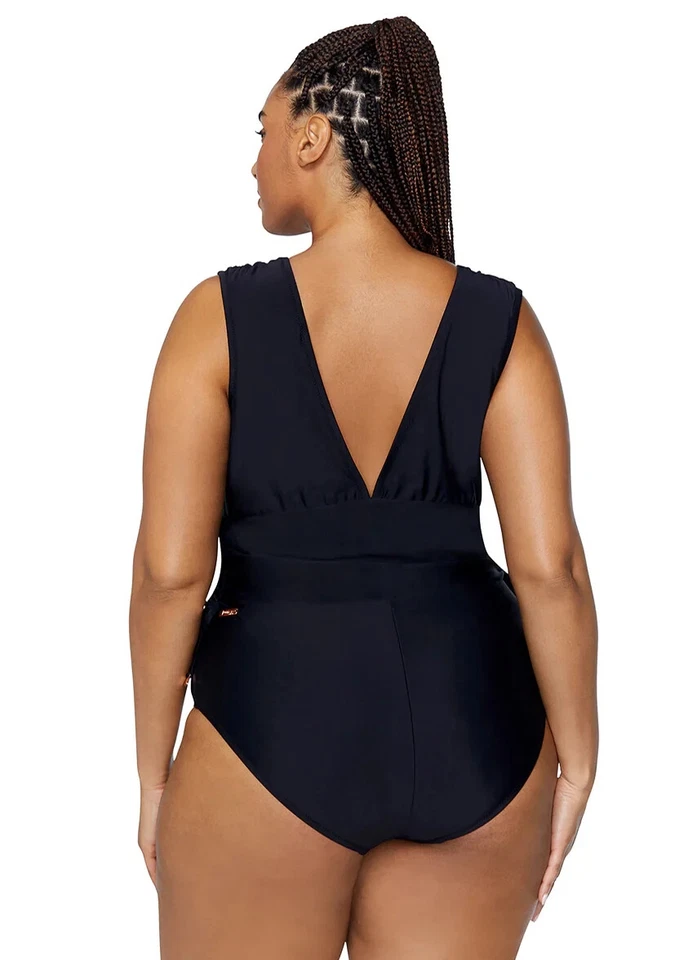 Raisins Curve 14W Plus Size Lusiana One-Piece Swimsuit Black New - Image 2 of 4
