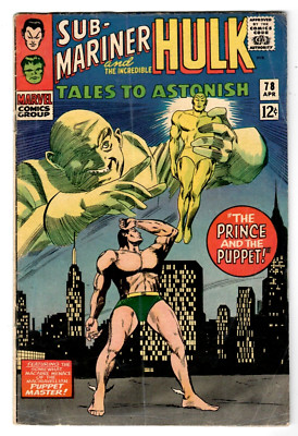 TALES TO ASTONISH #78 Marvel Comics 1966 Submariner, Hulk , GD/VG Everett Art