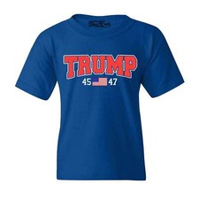Trump 45 47 American Flag Kids T-Shirt President Donald Trump Shirt