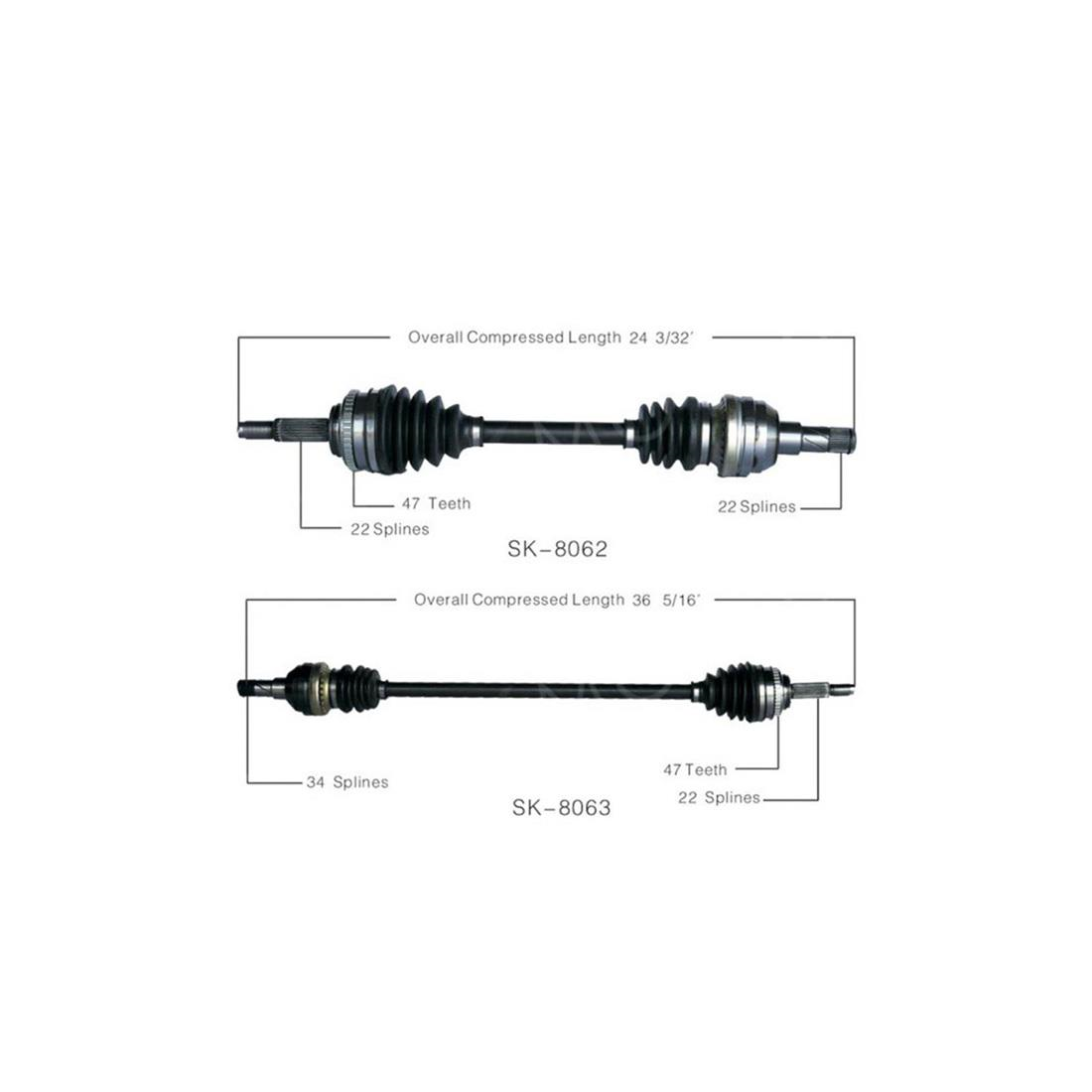 Surtrack CV Axle Shaft CV Joint Front 2X for Suzuki Swift+ Manual FWD
