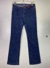 Vtg Tommy Hilfiger Jeans Womens Sz 7 Stretch Denim Boot cut Zip Mod Chic Pockets