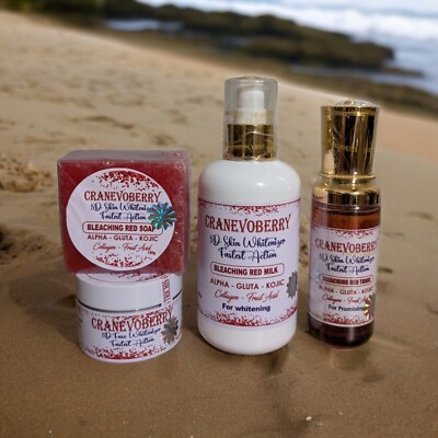 CRANEVOBERRY 5D FACE Whitenizer Cream, Face Soap & Lotion, Serum 4pcs Set