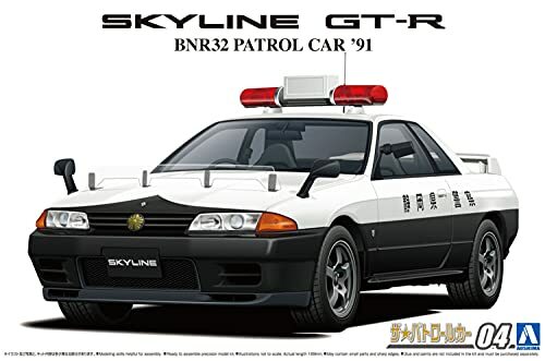 Aoshima 1/24 MaßStab Nissan BNR32 Skyline GT-R Polizeiauto 1991...-image